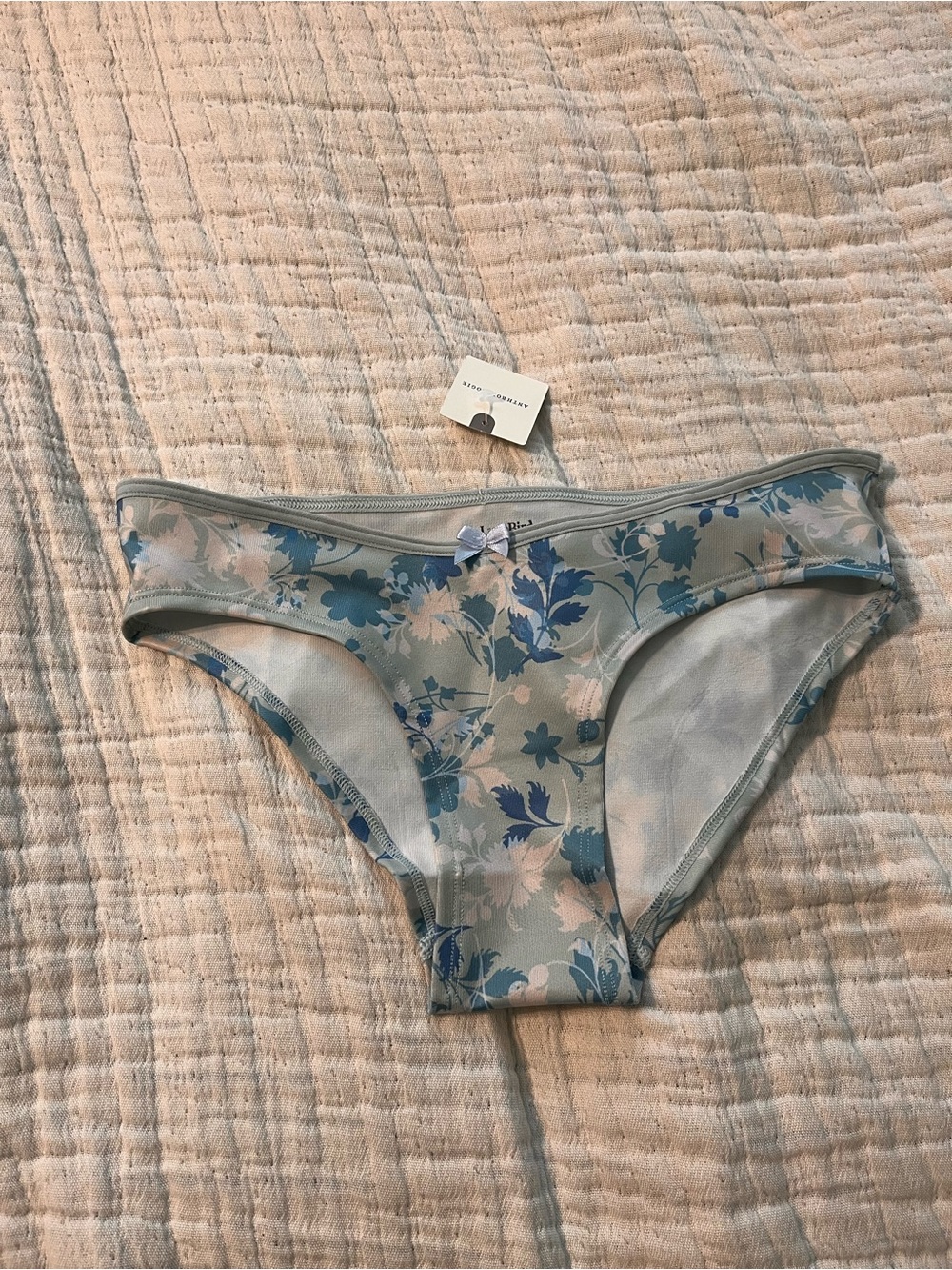 Anthropologie Floral Bikini Briefs in Blue and white XXS / XS